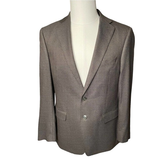 Calvin Klein Blazer Men’s 40R Brown Two Button Sport Coat Jacket Dual Vent - Picture 1 of 12